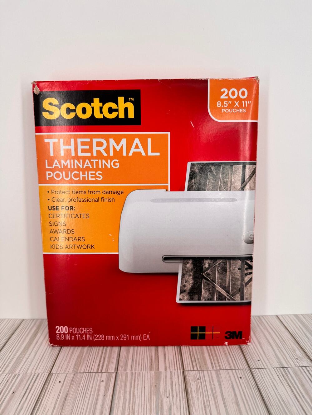 Scotch 8.5" x 11" thermal laminating pouches pack of 200 letter size sheets NEW